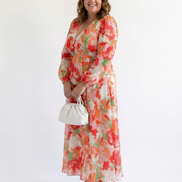 Althea | Abito Maxi a Maniche Lunghe con Fantasia Floreale