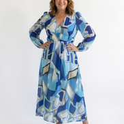 Althea | Abito Maxi a Maniche Lunghe con Fantasia Floreale