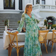 Althea | Abito Maxi a Maniche Lunghe con Fantasia Floreale