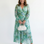 Althea | Abito Maxi a Maniche Lunghe con Fantasia Floreale