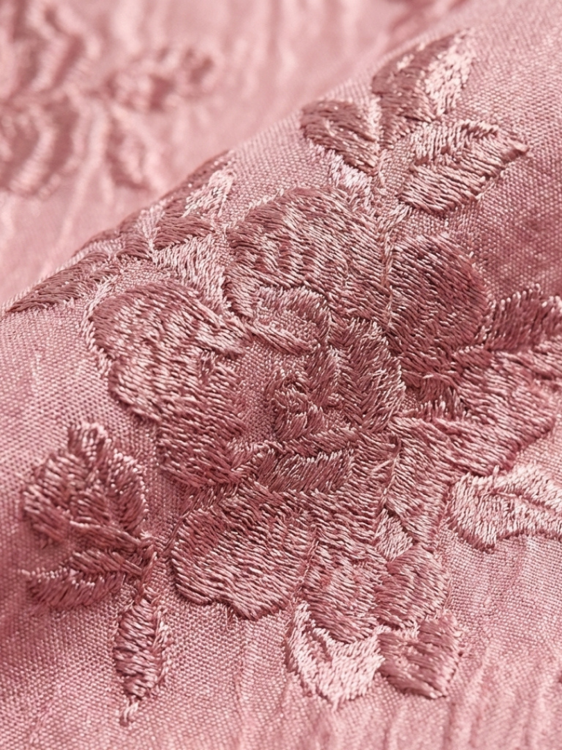 Xanthea | Abito maxi a maniche corte, aderente, con texture floreale