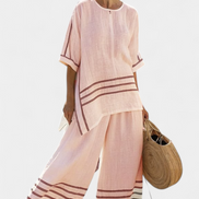 Wynne | Set di lino a righe minimaliste