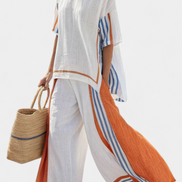 Marina | Elegante set in lino a righe