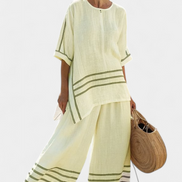 Wynne | Set di lino a righe minimaliste
