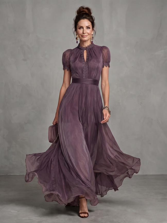 Ashley | Elegante Abito Maxi in Chiffon
