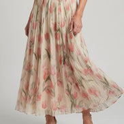 Aurelle | Abito Midi Floreale con Collo Halter
