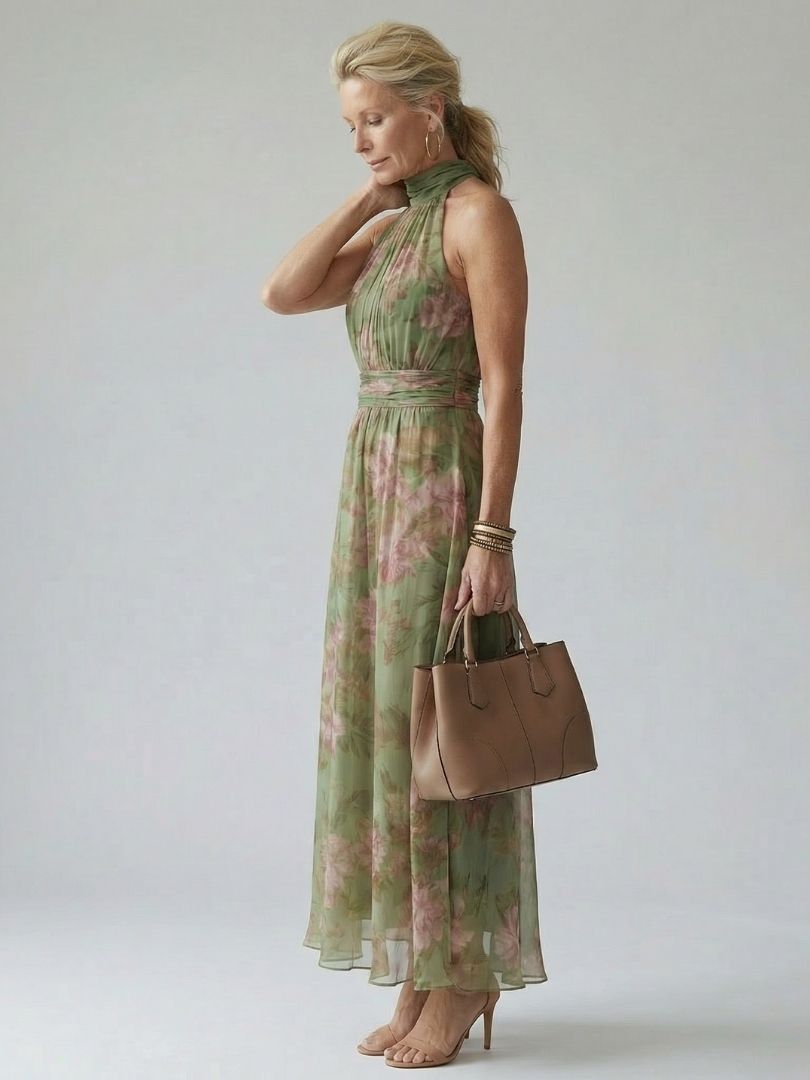 Mirelle | Abito Midi con Scollo All'Americana