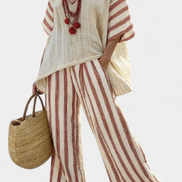 Brielle | Set di lino a righe rustiche