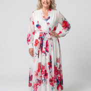Lillian | Vestito Maxi Floreale con Maniche Lunghe