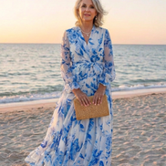 Lillian | Vestito Maxi Floreale con Maniche Lunghe