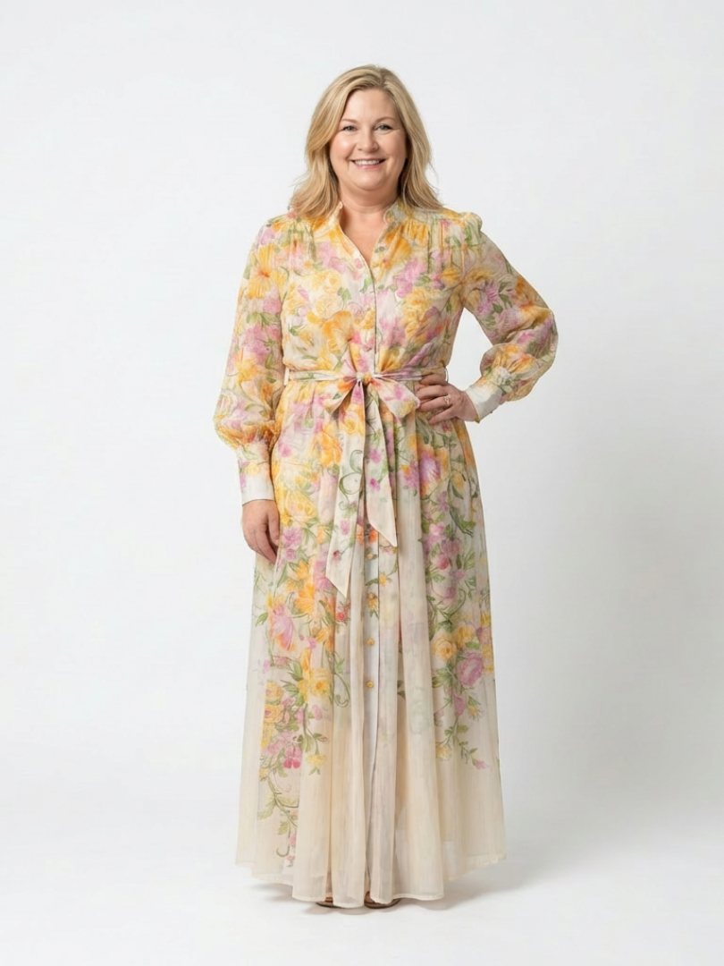 Cressida | Abito Maxi Floreale con Maniche Lunghe