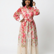 Cressida | Abito Maxi Floreale con Maniche Lunghe