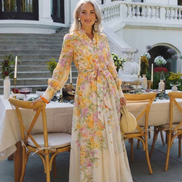 Cressida | Abito Maxi Floreale con Maniche Lunghe