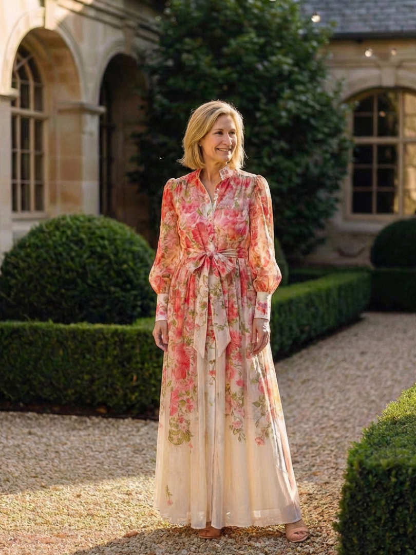 Cressida | Abito Maxi Floreale con Maniche Lunghe