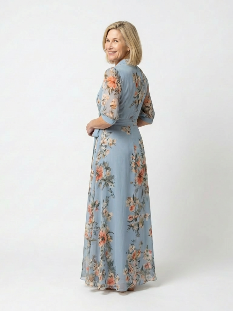 Elowen | Vestito Maxi V-Neck a Fiori