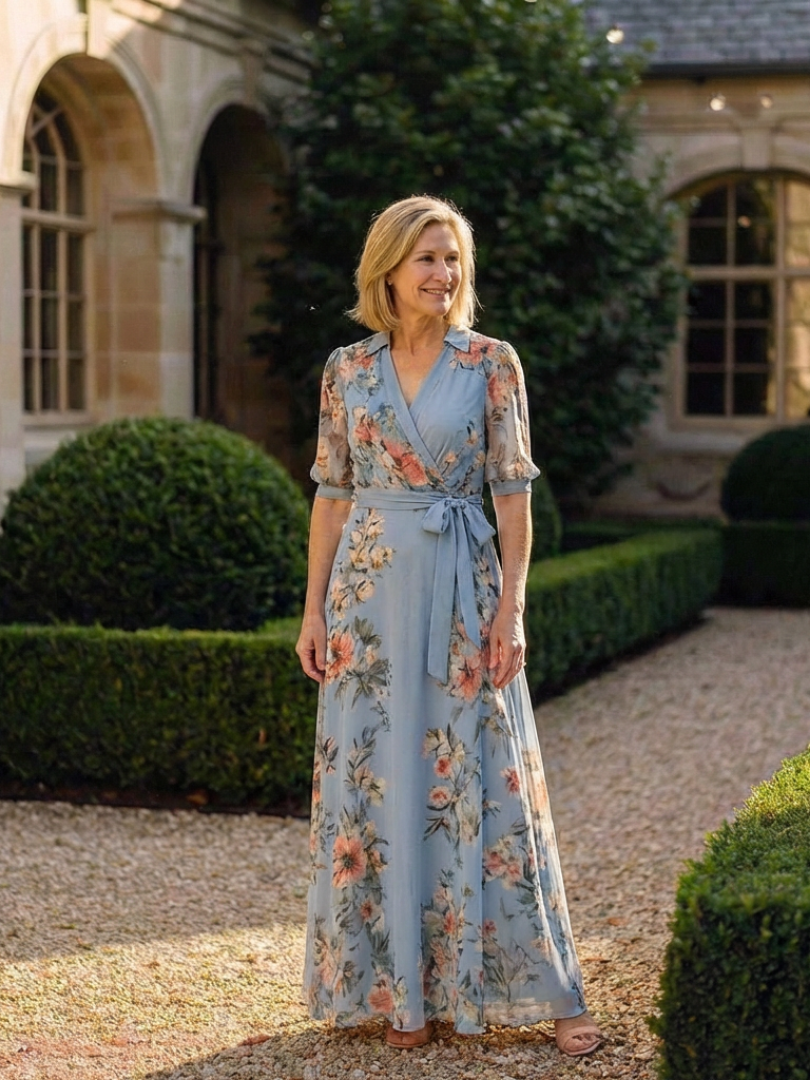 Elowen | Vestito Maxi V-Neck a Fiori