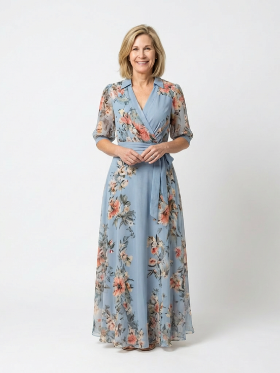 Elowen | Vestito Maxi V-Neck a Fiori
