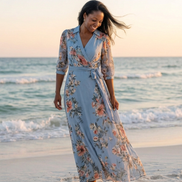 Elowen | Vestito Maxi V-Neck a Fiori