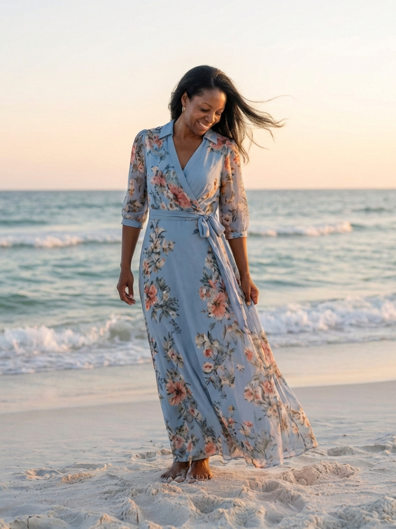 Elowen | Vestito Maxi V-Neck a Fiori