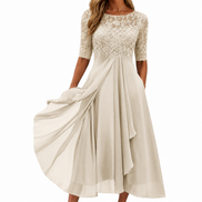 Maria™ Abito Elegante in Pizzo e Chiffon